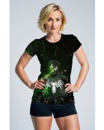 Black & Neon Green Venom Fusion Tee – Half-Human Power Shirt