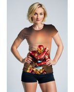 Marvel Avengers Inspired Men’s Red and Gold Iron Man Graphic T-Shirt