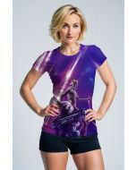 Guardians of the Galaxy Inspired Rocket and Groot Purple Cosmic Graphic T-Shirt