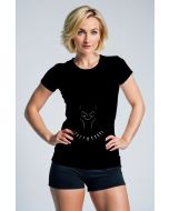 Black Panther T-Shirt – Minimal Outline Black
