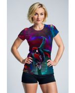 Spider-Man Into the Spider-Verse Neon Jump Marvel Design Women’s T-Shirt