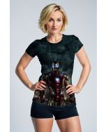 Iron Man Arc Reactor Glow Black & Red Marvel Design Women’s T-Shirt