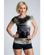 Batman and Supergirl Dark Smoke DC Heroes Design T-Shirt