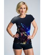 Iron Vortex Tee – Navy Blue Lightning-Tech Hero T-Shirt