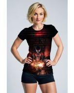 Miles Morales Electric Charge Black & Red Graphic T-Shirt