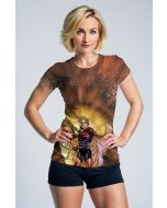 Adam the Warlock Graphic T-Shirt - Bold Brown & Gold Cosmic Design