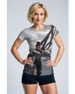 Black Panther White/Gray T-Shirt