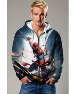 Dark Blue Spider‑Man Dynamic Zip‑Up Hoodie