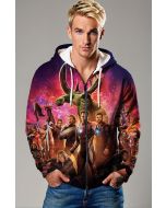 Dark Red Avengers Infinity War Zip‑Up Hoodie