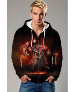 Black Avengers Battle Zip‑Up Hoodie