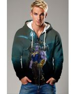 Dark Green Thanos Battle Zip‑Up Hoodie