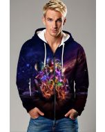 Dark Purple‑Blue Avengers Infinity War Zip‑Up Hoodie