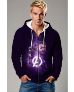 Dark Purple Avengers Team Zip‑Up Hoodie