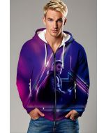 Purple Thor Avengers Zip‑Up Hoodie