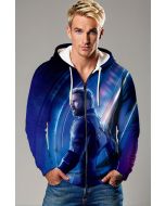 Blue Captain America Avengers Zip‑Up Hoodie