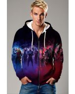 Black and Red Avengers Team Zip‑Up Hoodie
