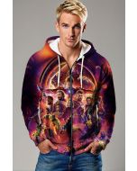 Fiery Red Avengers Team Zip‑Up Hoodie