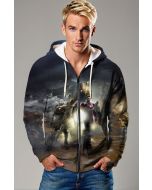 Dark Grey Avengers Epic Battle Zip‑Up Hoodie