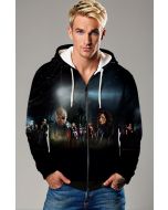 Black Avengers Hero Squad Zip‑Up Hoodie