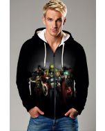 Black Avengers All‑Heroes Zip‑Up Hoodie