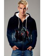 Dark Blue Avengers Zip‑Up Hoodie