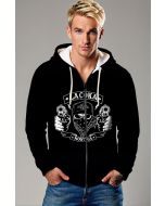 Lacoka Nostra Graphic Apparel – Black Zip‑Up Hoodie with Street Edge
