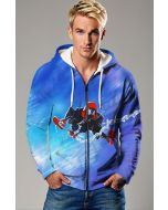 Web Glide Graphic Apparel – Blue Zip‑Up Hoodie