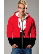 Urban Bolt Graphic Wear – Red & Black Zip‑Up Hoodie