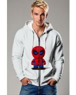 Super Spidey Zip‑Up Hoodie – White Edition