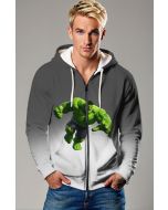 Hulk Hero Gradient Zip‑Up Hoodie