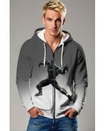 Black Panther Warrior Edition Zip‑Up Hoodie – Stealth Gray