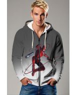 Dark Gray & Black Daredevil Action Zip‑Up Hoodie – Versatile Hero Layer