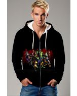 Black Marvel Heroes Team Zip‑Up Hoodie – Versatile & Iconic