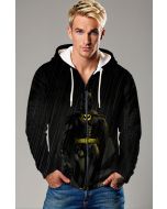 Black Batman Rain Zip‑Up Hoodie – Versatile Hero Style