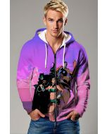 Purple Justice League Zip‑Up Hoodie – Versatile Hero Fashion