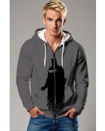 Dark Gray Batman Silhouette Zip‑Up Hoodie – Sleek & Versatile