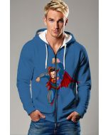Blue Flying Superman Zip‑Up Hoodie – Action Ready Gear