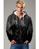 Batman Storm City Zip‑Up Hoodie – Charcoal Gray Urban Wear