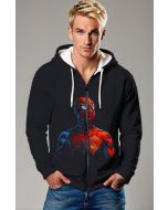 Spider‑Man Split Color Zip‑Up Hoodie – Bold Black Edition