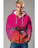 Bright Pink Gradient Zip‑Up Hoodie – Street Spider Vibe