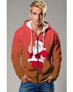 Red Santa Claus Cartoon Graphic Zip‑Up Hoodie