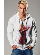 Light Gray Mystic Hero Zip‑Up Hoodie