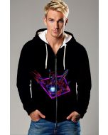 Black Neon Tech Hero Zip‑Up Hoodie