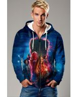 Blue WandaVision Zip‑Up Hoodie