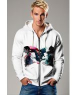 White Superman vs Batman Zip‑Up Hoodie