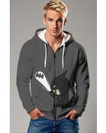 Dark Gray Chibi Batman Zip‑Up Hoodie