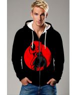 Black Deadpool Profile Zip‑Up Hoodie