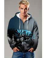 Dark Grey Batman Action Zip‑Up Hoodie