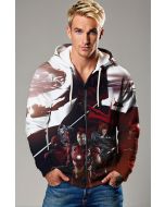 Black & Crimson Avengers Zip-Up Hoodie – Team Line Formation