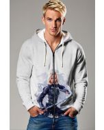 Clean White Zip-Up Hoodie – Black Widow Tactical Art Print